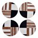 Wooden And Resin Geometric Coasters Set of 4 Kitchen Accessory